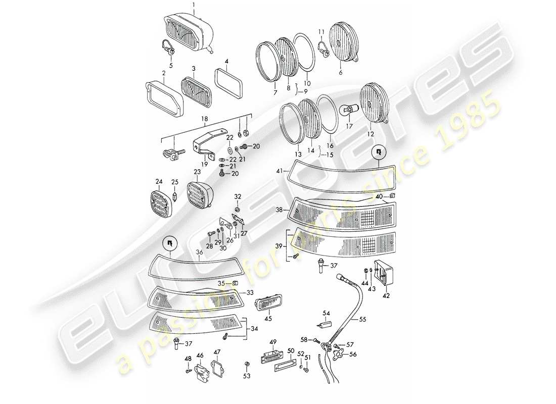 porsche 1966 (911/912) illuminazione diagramma delle parti