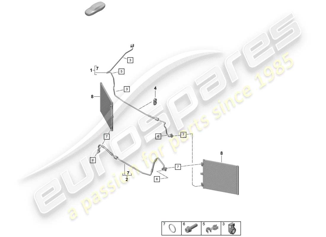 porsche 2020 (718 boxster spyder) condizionatore diagramma delle parti