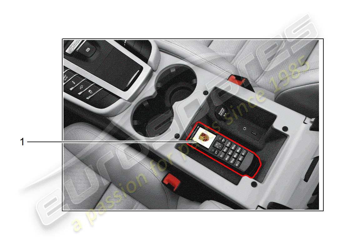 porsche 2016 (tequipment macan) cornetta telefonica con schema delle parti