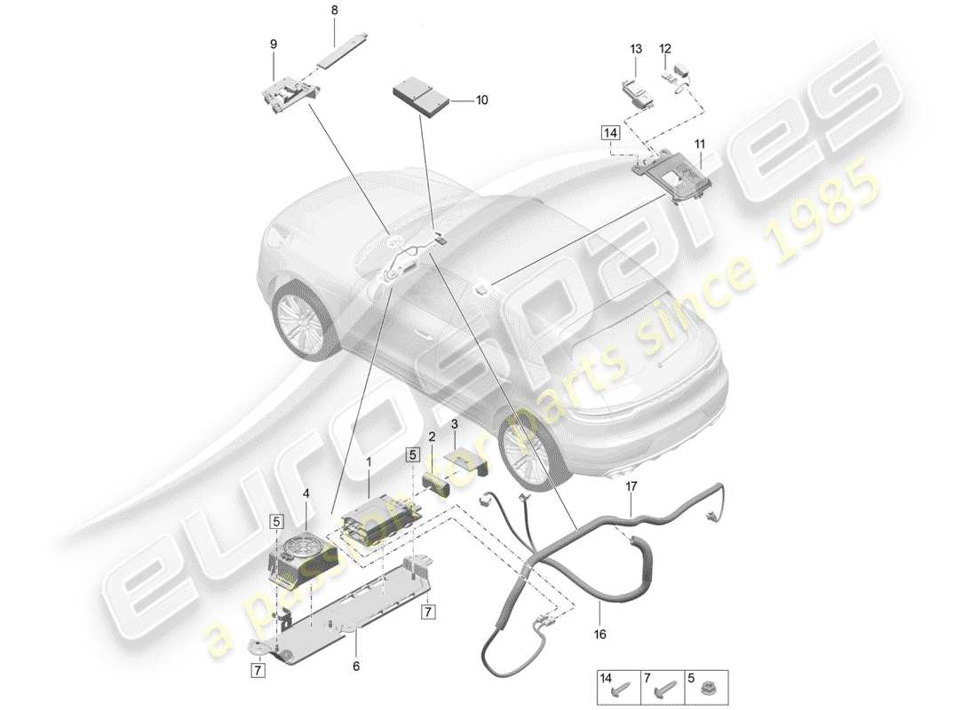 porsche 2019 (macan) per veicoli con telefono diagramma delle parti