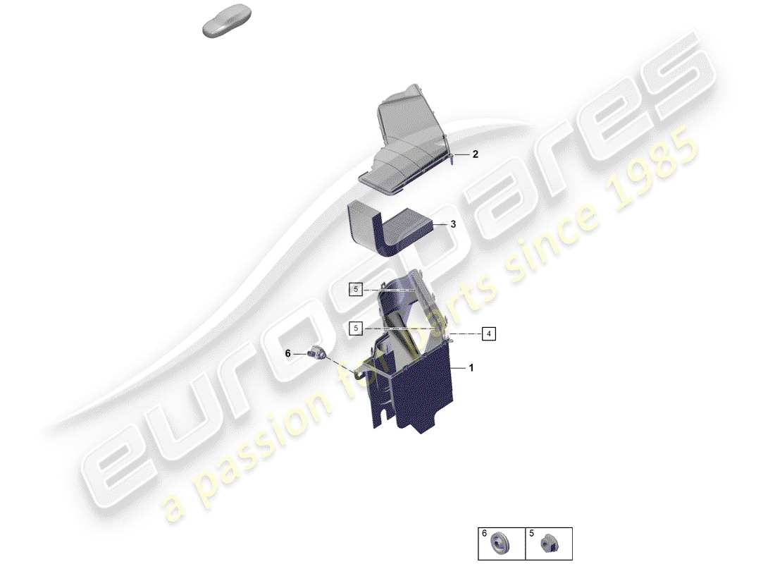 porsche 2020 (718 boxster spyder) presa d'aria fresca diagramma delle parti