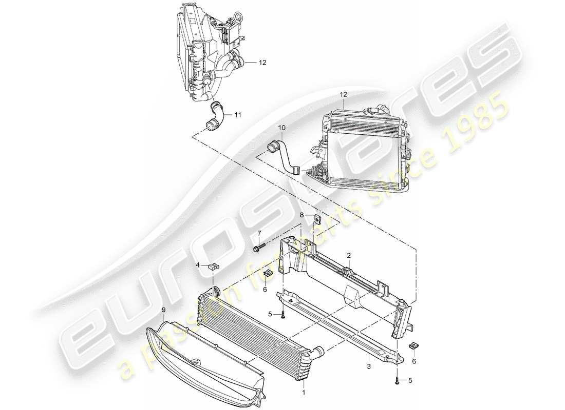 porsche 2008 (987 boxster) termosifone diagramma delle parti