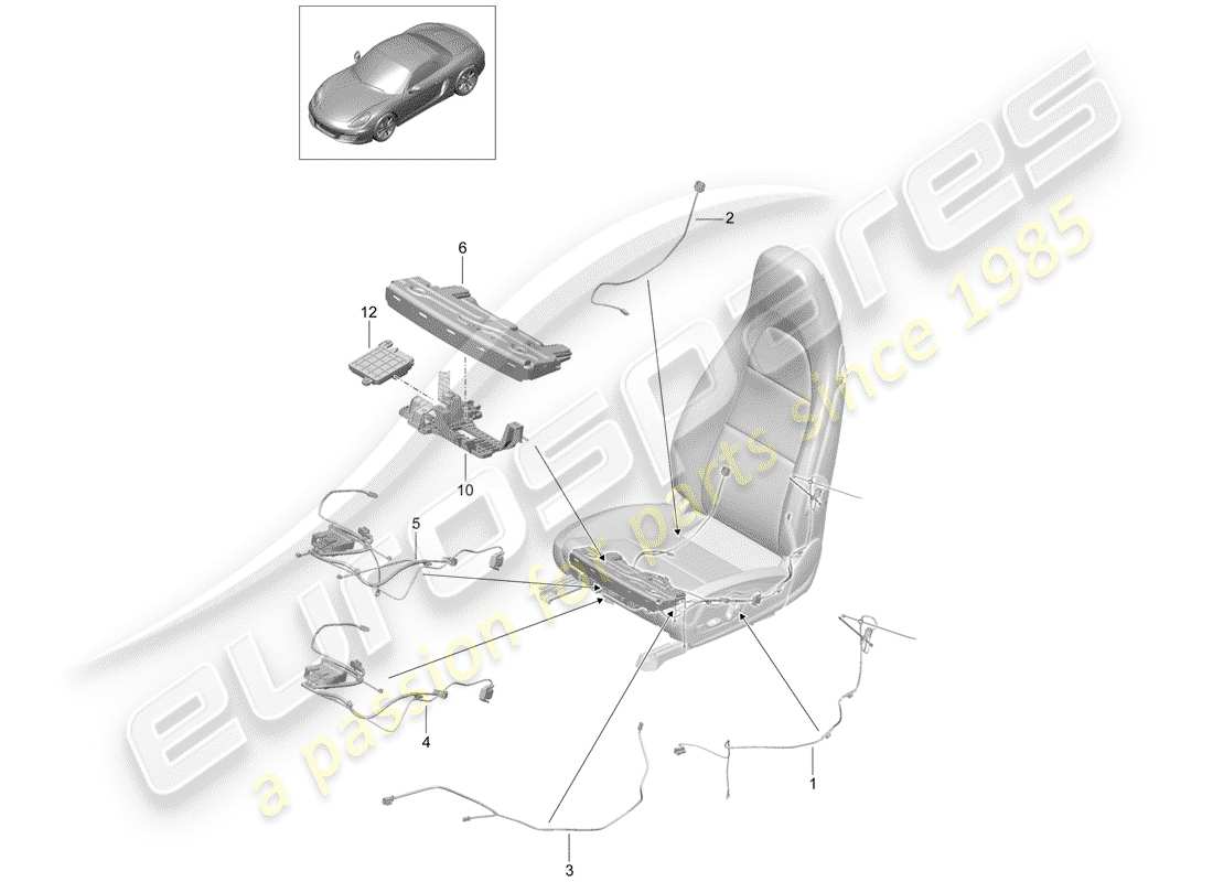 porsche 2012 (981 boxster) cablaggi diagramma delle parti