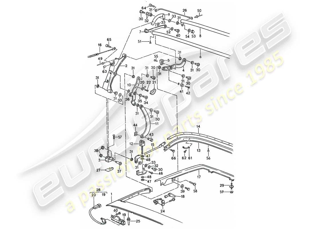 porsche 1994 (968) telaio superiore diagramma delle parti