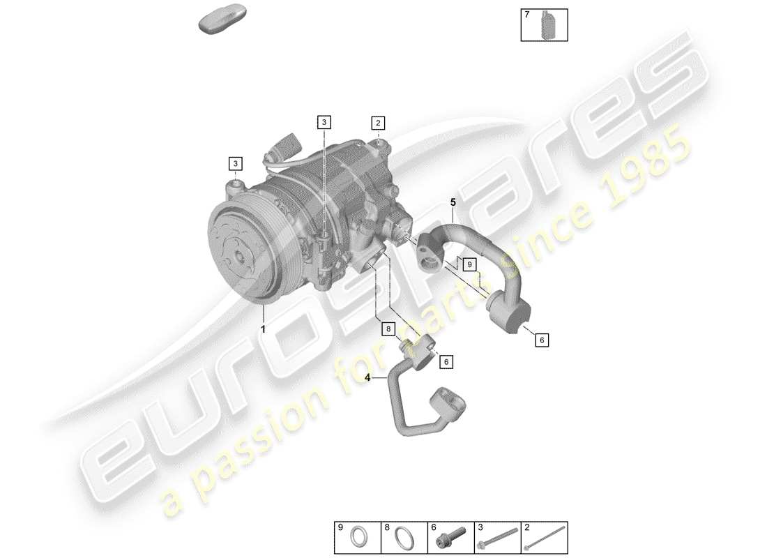porsche 2020 (718 boxster spyder) compressore diagramma delle parti