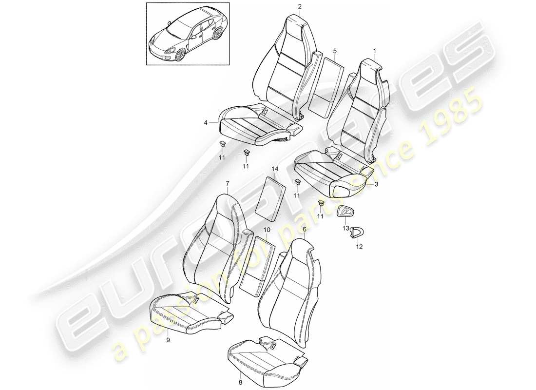 porsche 2013 (panamera 970) copertina diagramma delle parti