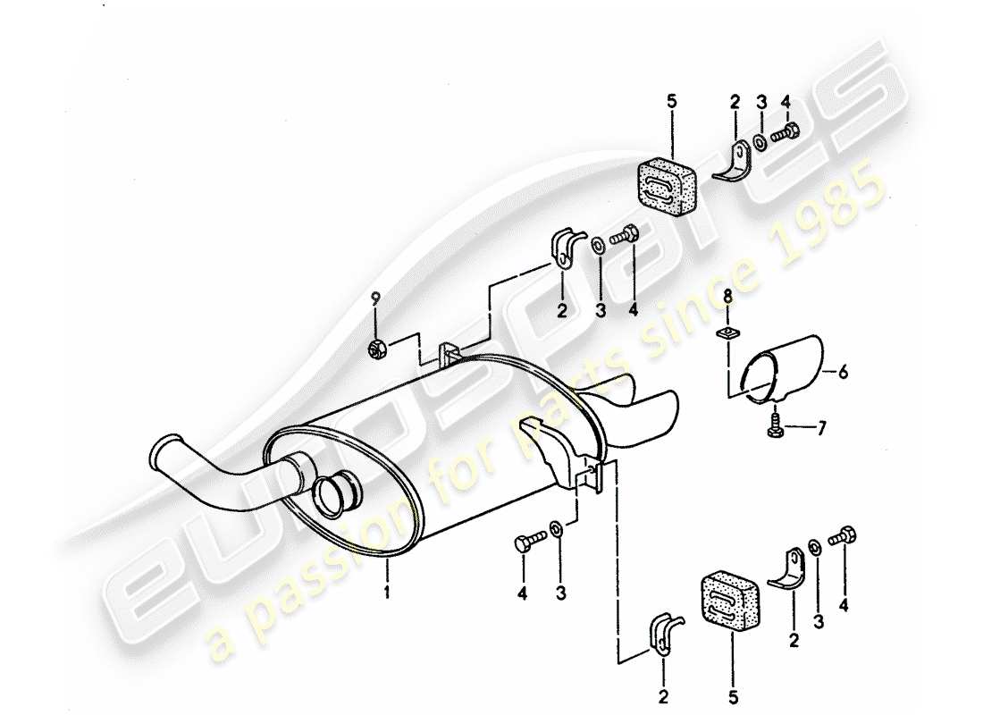 porsche 1994 (928) sistema di scarico - marmitta - scarico diagramma delle parti