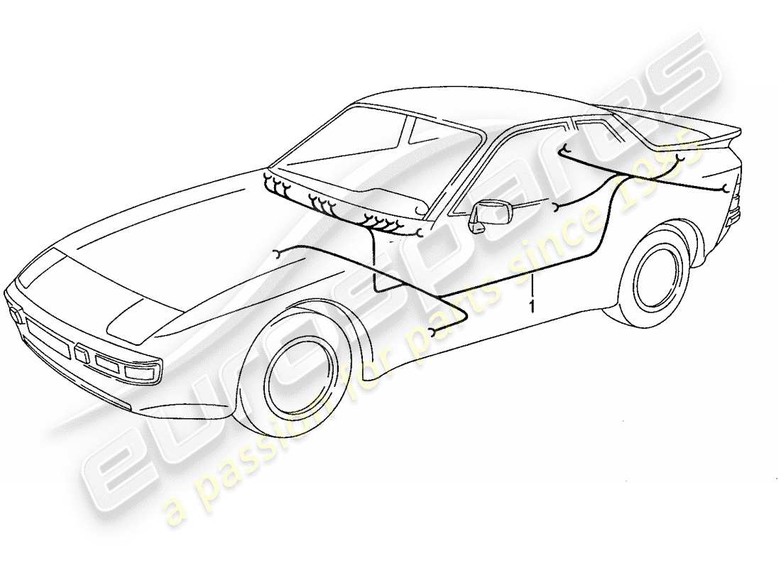 porsche 1989 (944) cablaggi - abitacolo passeggeri diagramma delle parti