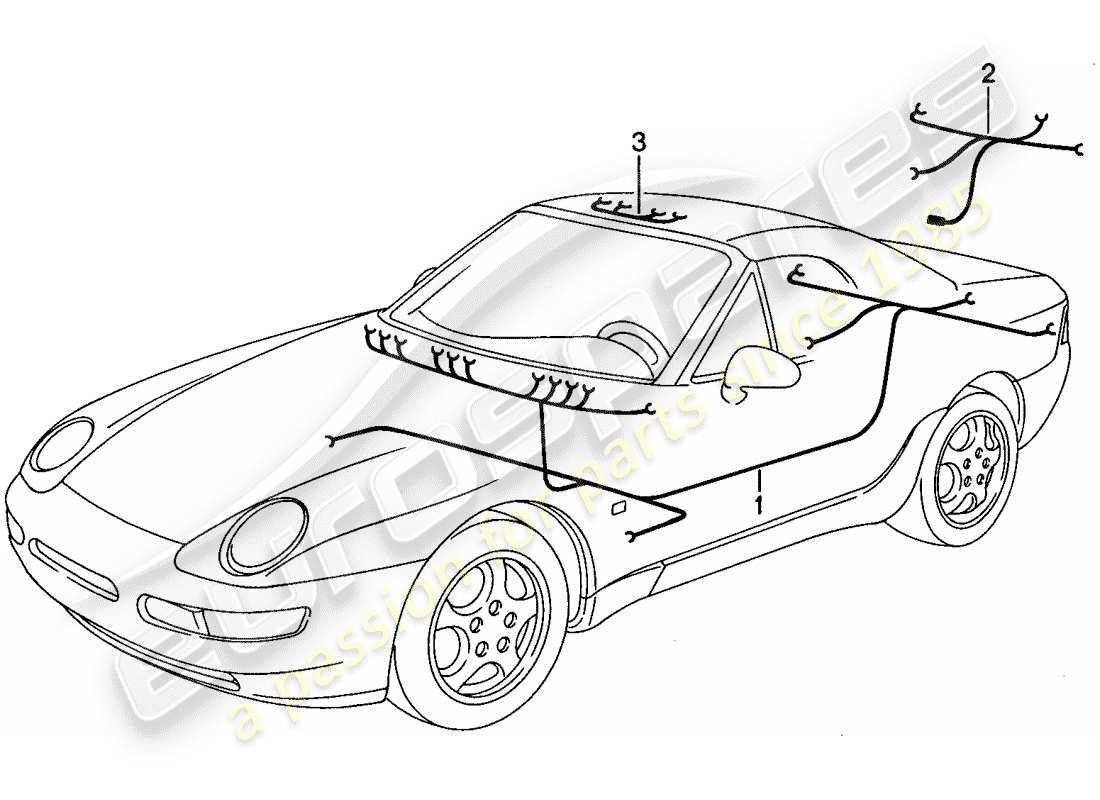 porsche 1992 (968) cablaggi - abitacolo passeggeri diagramma delle parti