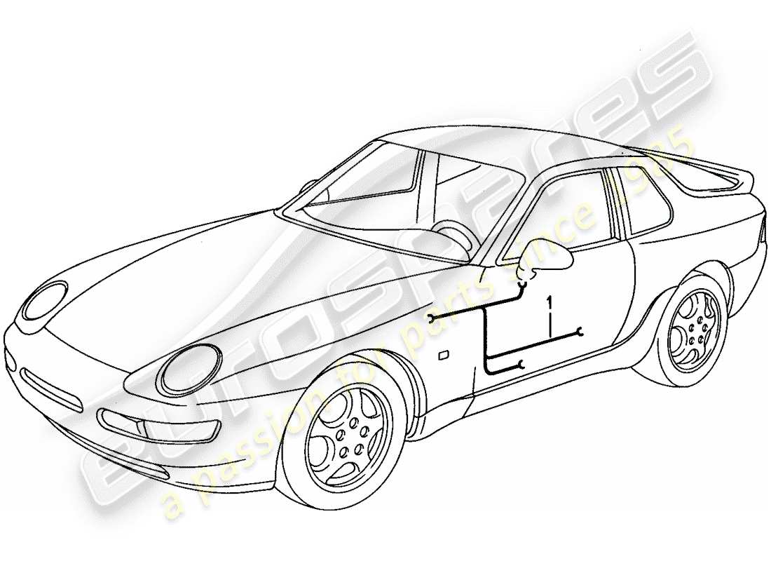 porsche 968 (1995) wiring harnesses - doors part diagram