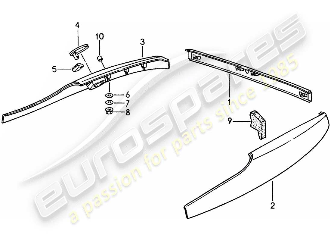 porsche 1990 (944) diagramma delle parti trims