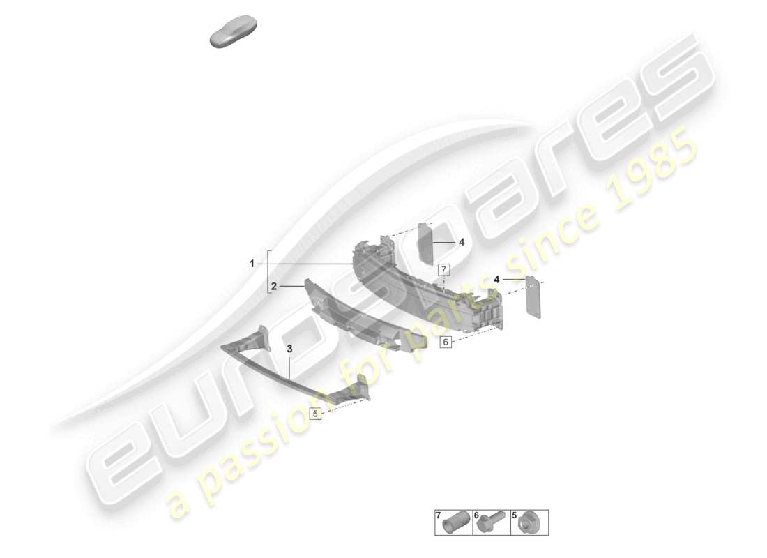 porsche 2019 (992-1) paraurti anteriore pacchetto sport design diagramma delle parti