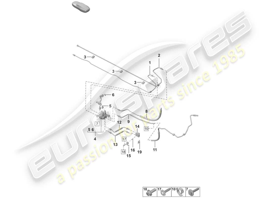porsche 2019 (992-1) linea idraulica diagramma delle parti