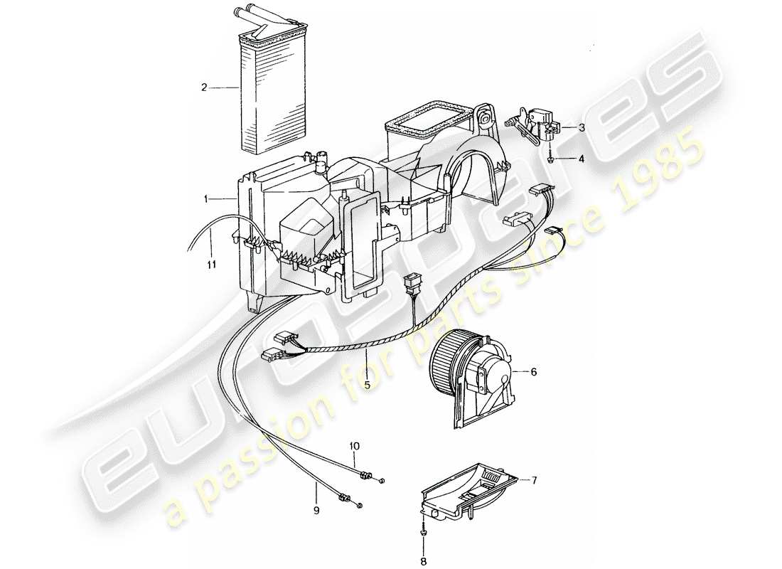 porsche 1999 (996) riscaldatore - parti singole diagramma delle parti