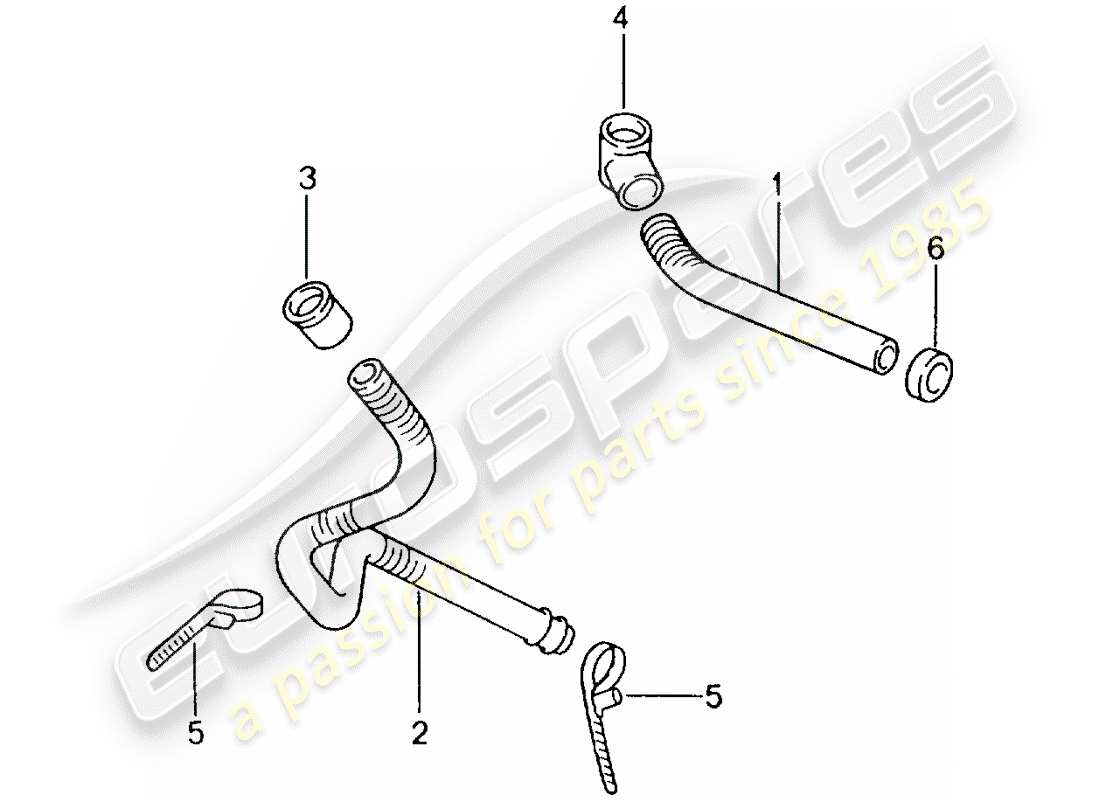 porsche 2004 (996 gt3) tubo di scarico acqua - supporto - assorbitore acqua - riscaldatore - condizionatore d'aria schema delle parti