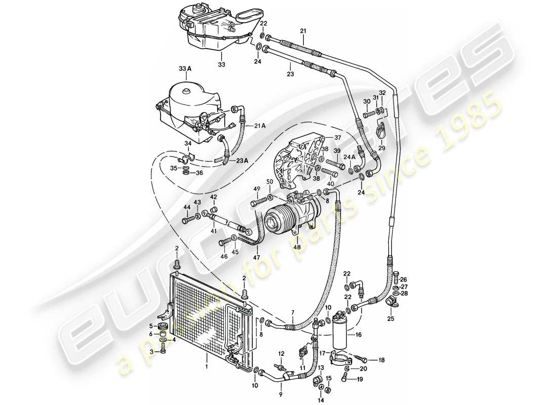 porsche 1982 (944) condizionatore diagramma delle parti