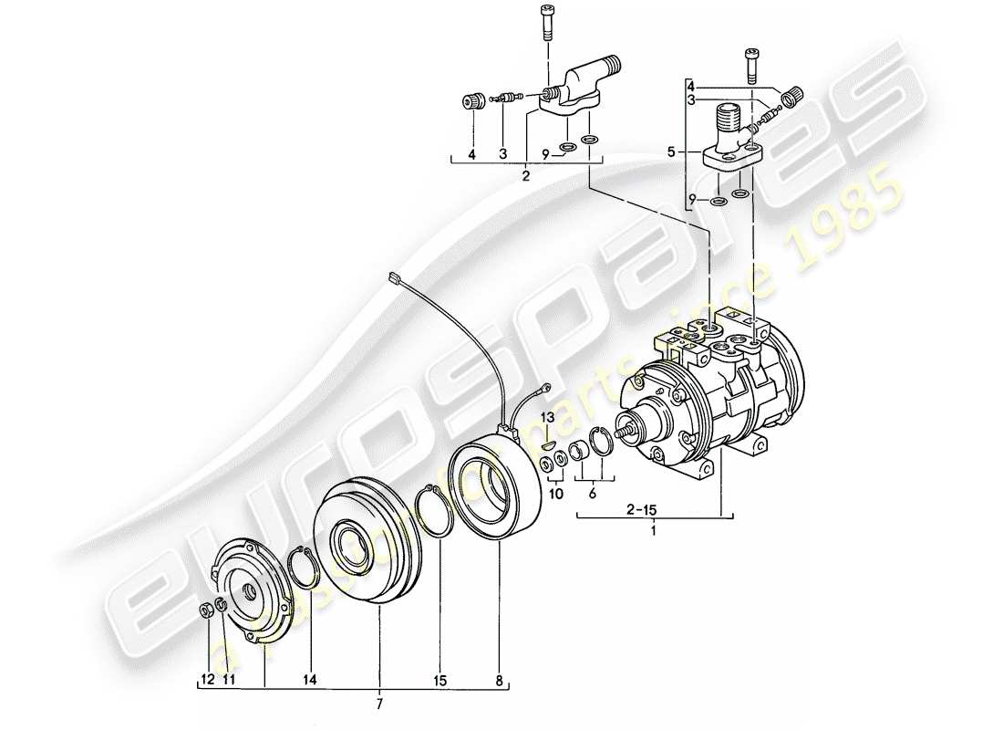 porsche 1986 (911) compressore diagramma delle parti