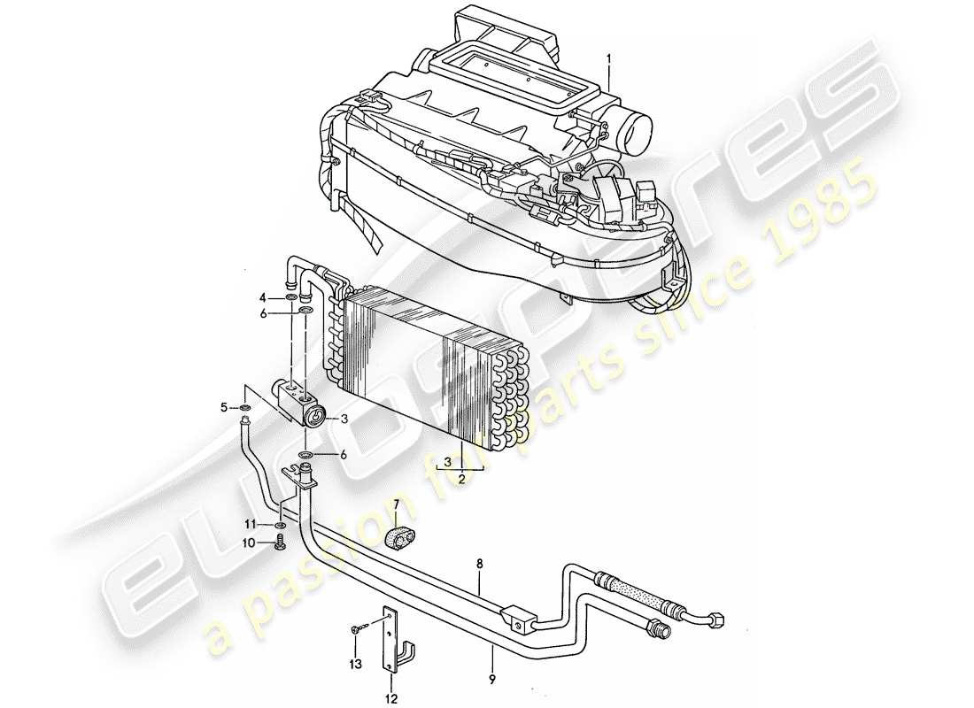 porsche 1987 (959) condizionatore d'aria 1 diagramma delle parti