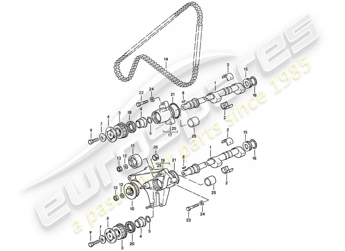 porsche 1983 (944) meccanismo di azionamento - albero diagramma delle parti