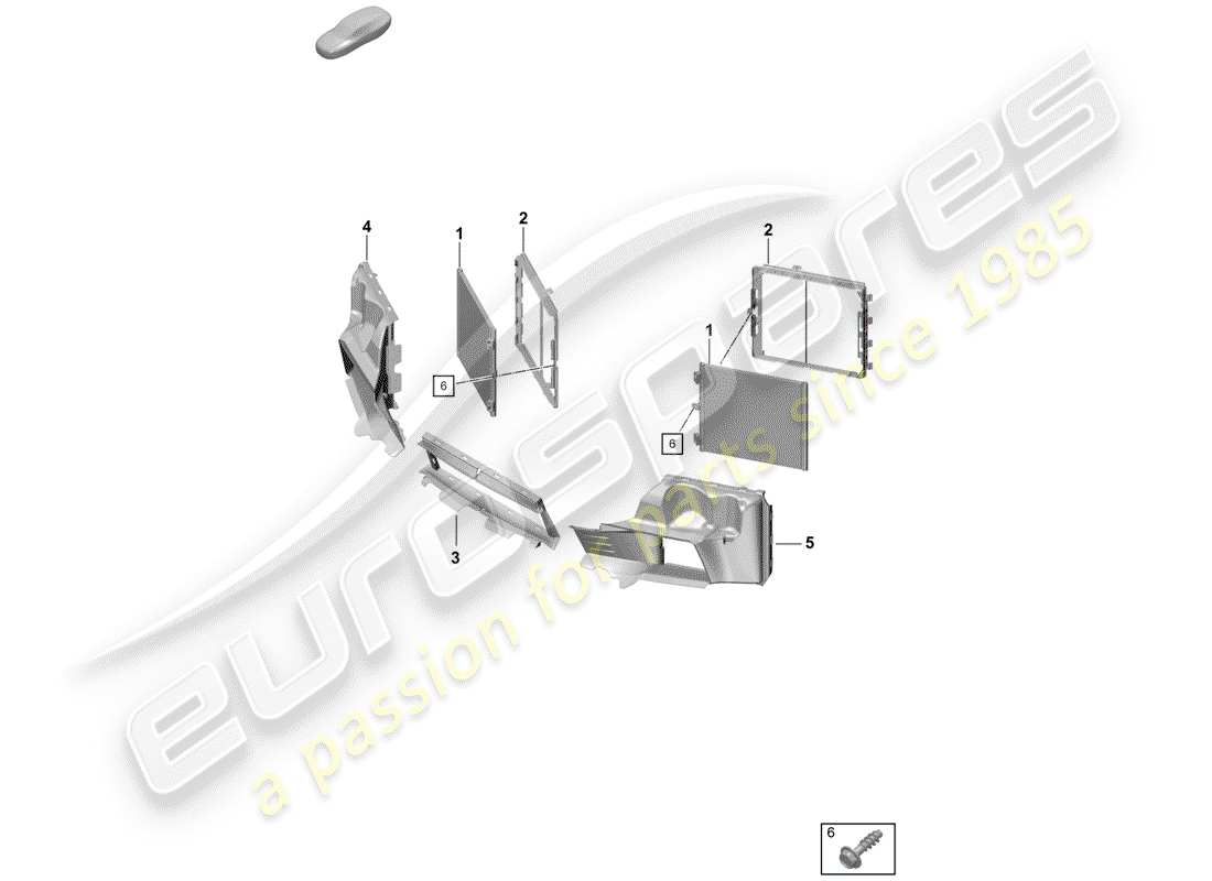 porsche 2020 (718 boxster spyder) condensatore del condizionatore d'aria diagramma delle parti