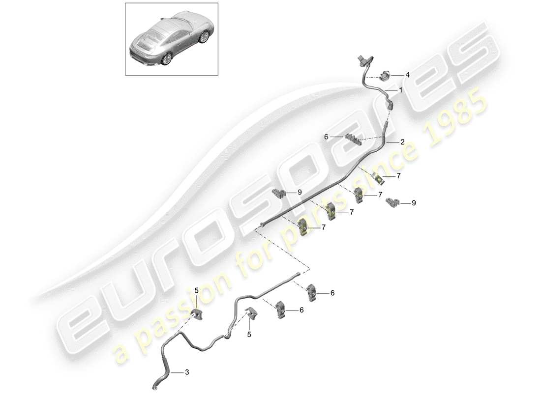 porsche 2020 (991-2) linea del vuoto diagramma delle parti