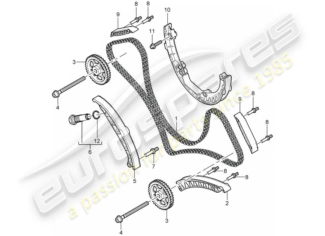 porsche 2005 (cayenne e1 9pa) controllo del motore diagramma delle parti