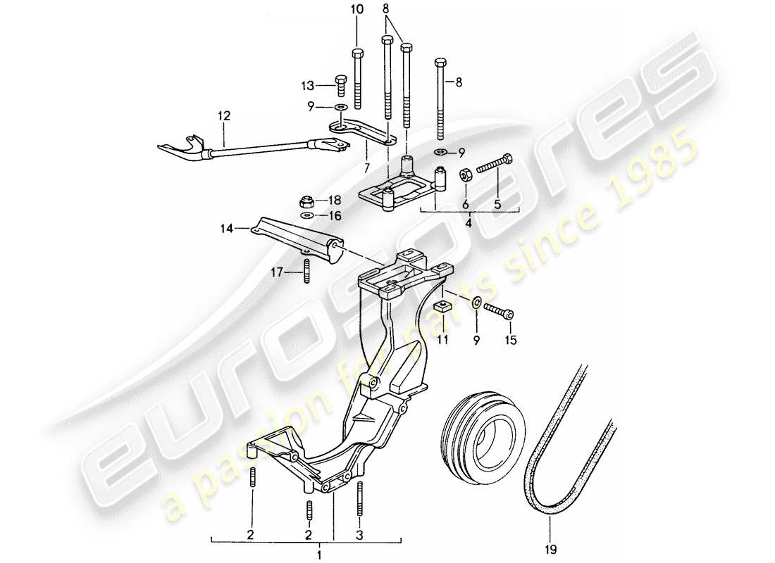 porsche 1995 (993) compressore - - montaggio - meccanismo di guida diagramma delle parti