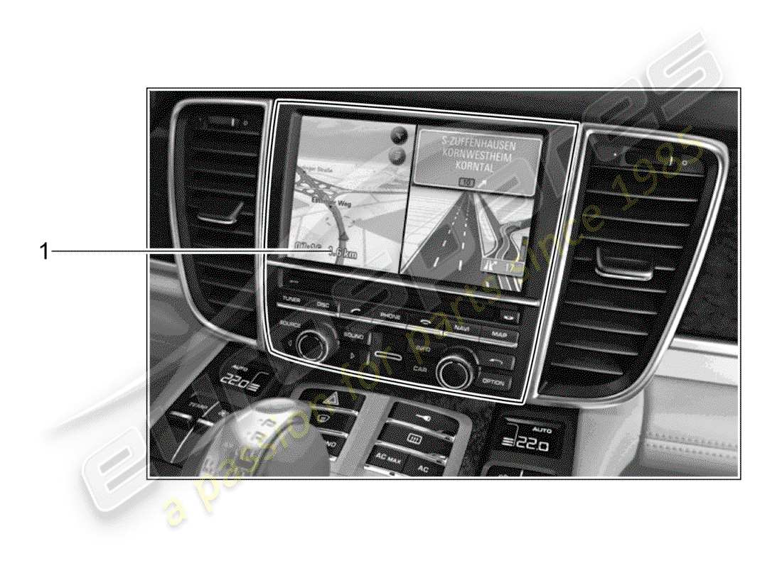 porsche 2016 (tequipment panamera) sistema di navigazione diagramma delle parti