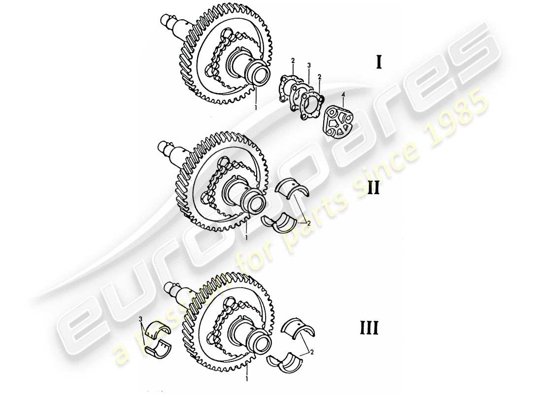 porsche 1965 (911/912) albero intermedio diagramma delle parti