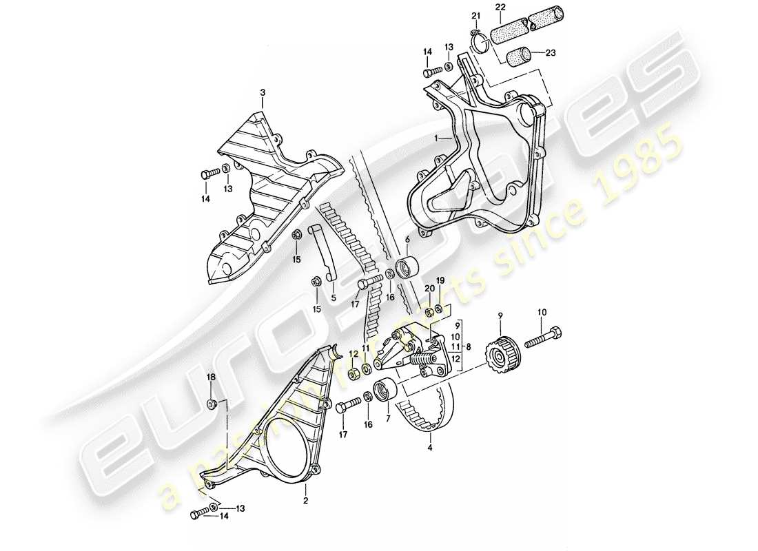 porsche 1986 (944) meccanismo di azionamento - albero a camme - d - mj 1987>> schema delle parti