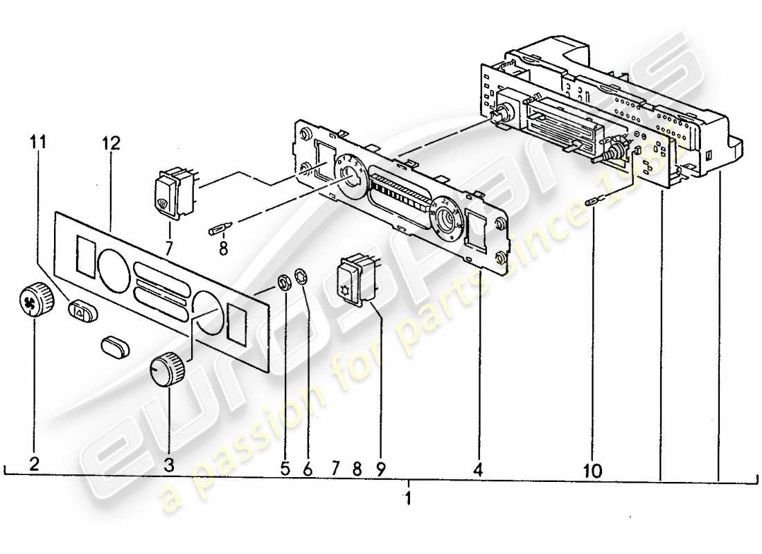 porsche 1990 (944) interruttore di controllo diagramma delle parti