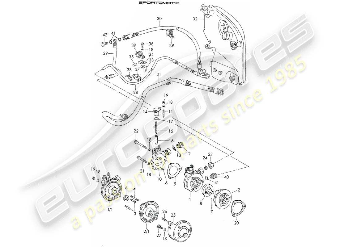 porsche 1973 (911) alimentazione olio - per - convertitore di coppia - sportomatic - d >> - mj 1971 schema delle parti