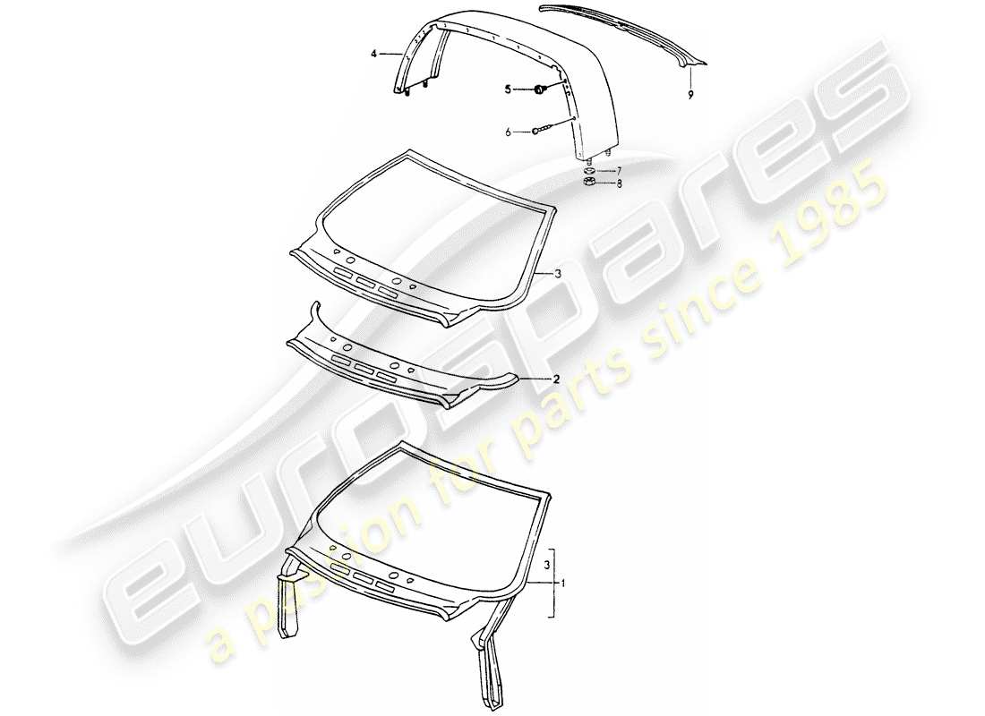 porsche 1990 (964) pannellatura esterna diagramma delle parti