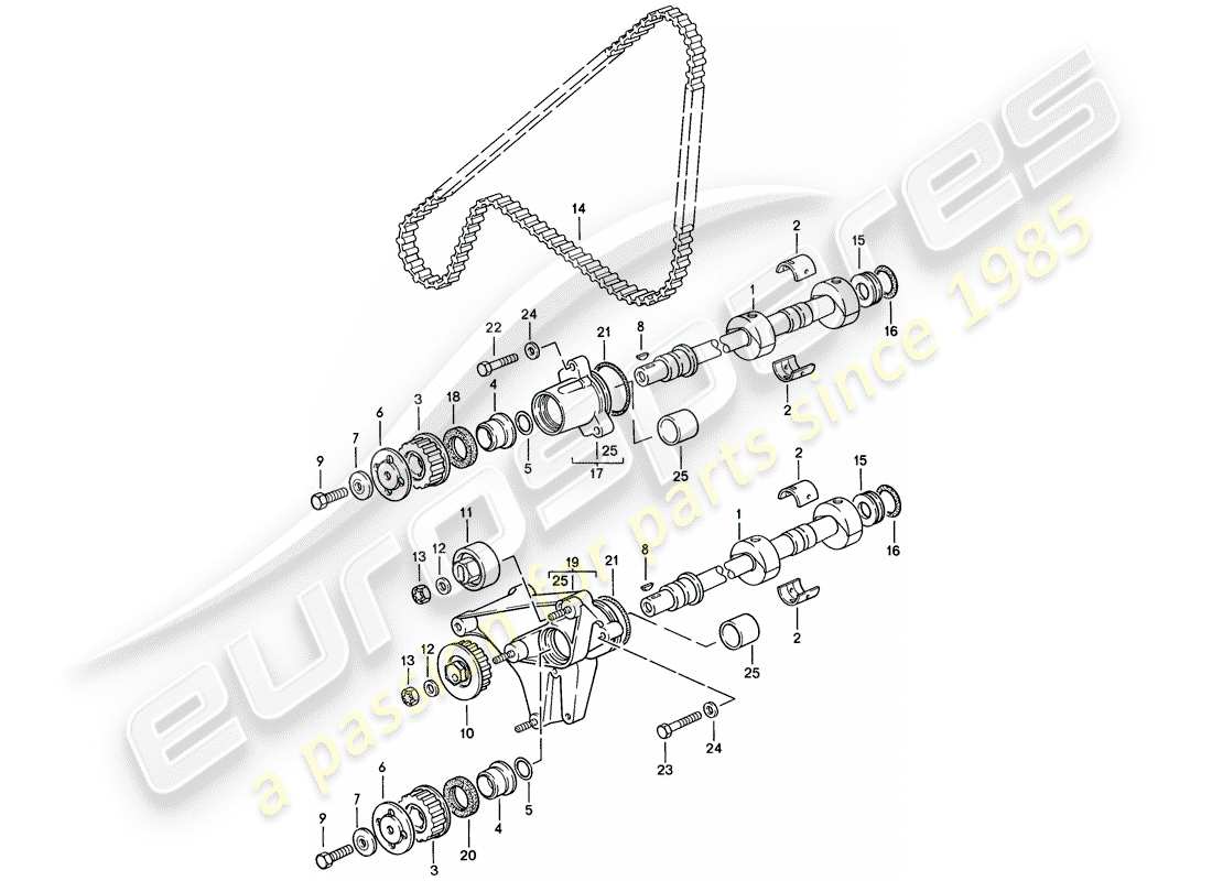 porsche 1986 (924s) albero - meccanismo di guida diagramma delle parti