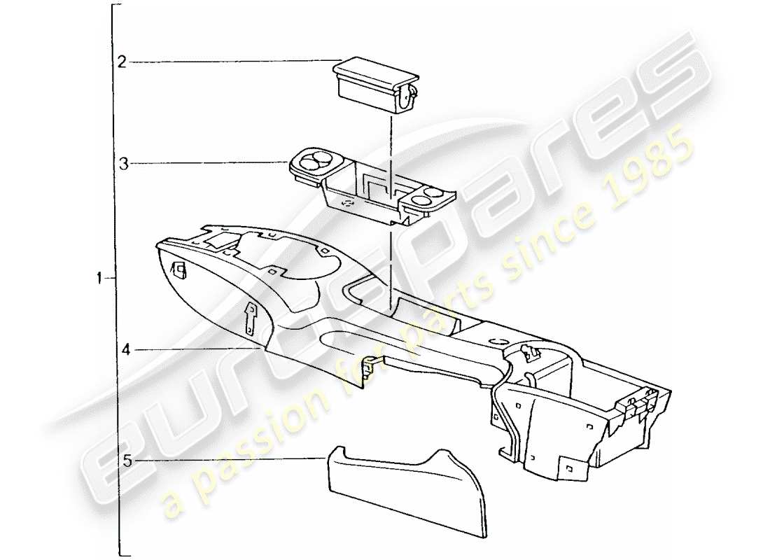 un diagramma delle parti dal catalogo delle parti porsche 2009 (tequipment)