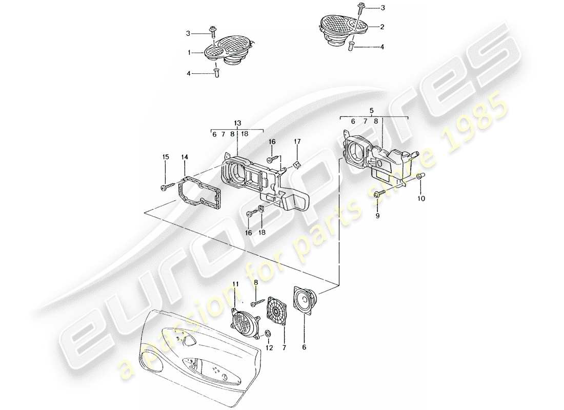 un diagramma delle parti dal catalogo delle parti porsche 2004 (996)