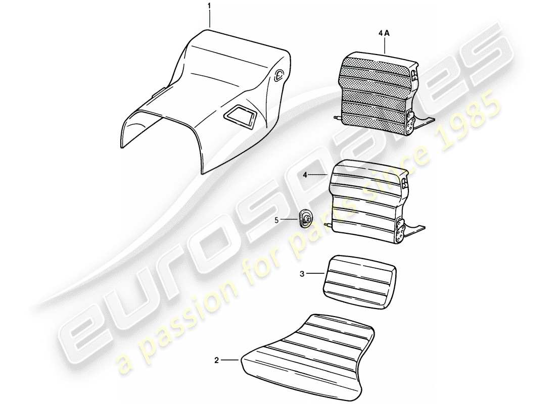 un diagramma delle parti dal catalogo delle parti porsche 1983 (928)
