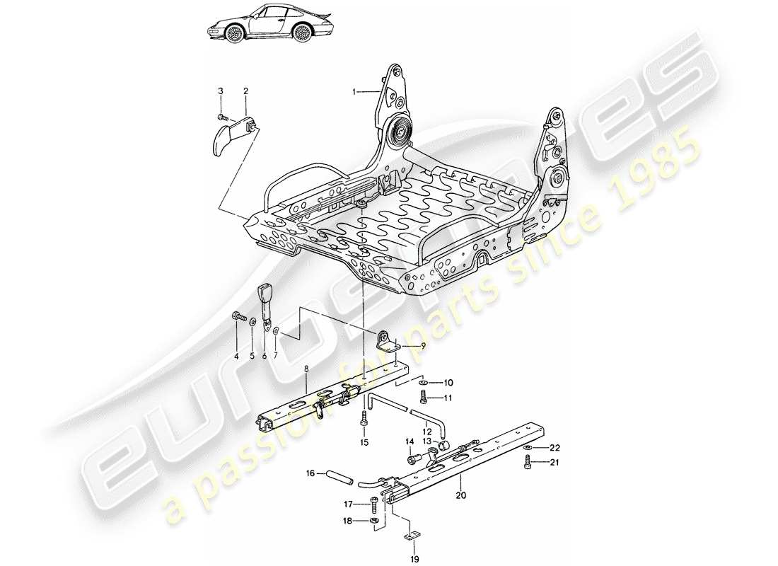 un diagramma delle parti dal catalogo delle parti porsche accessories and tequipment