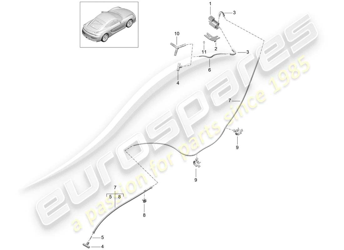 un diagramma delle parti dal catalogo delle parti porsche 2016 (981 cayman gt4)
