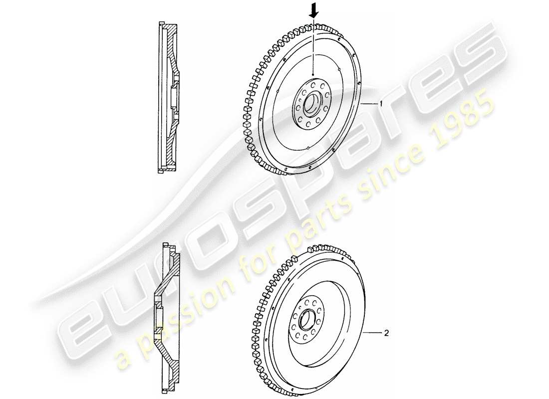un diagramma delle parti dal catalogo delle parti porsche 2008 (refurbished and exchange catalogue)