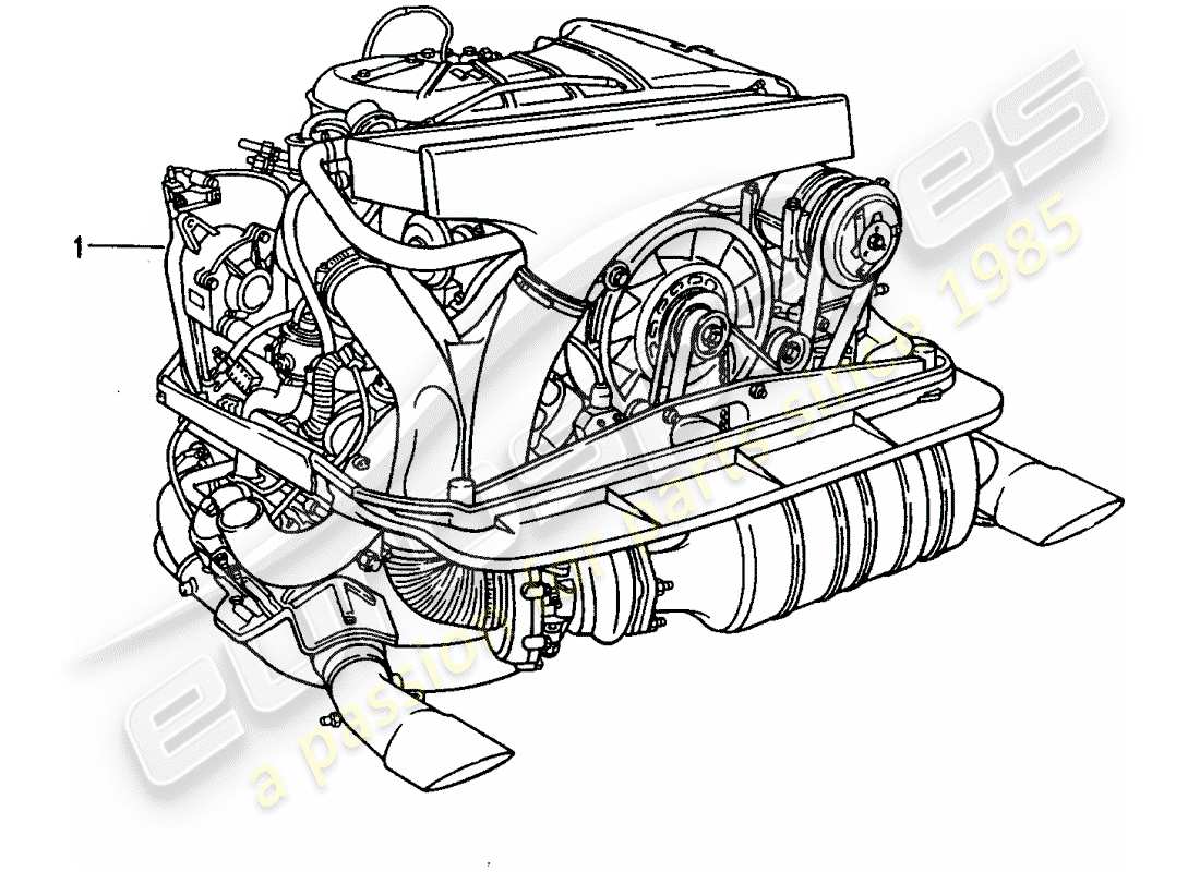 un diagramma delle parti dal catalogo delle parti porsche 1994 (refurbished and exchange catalogue)