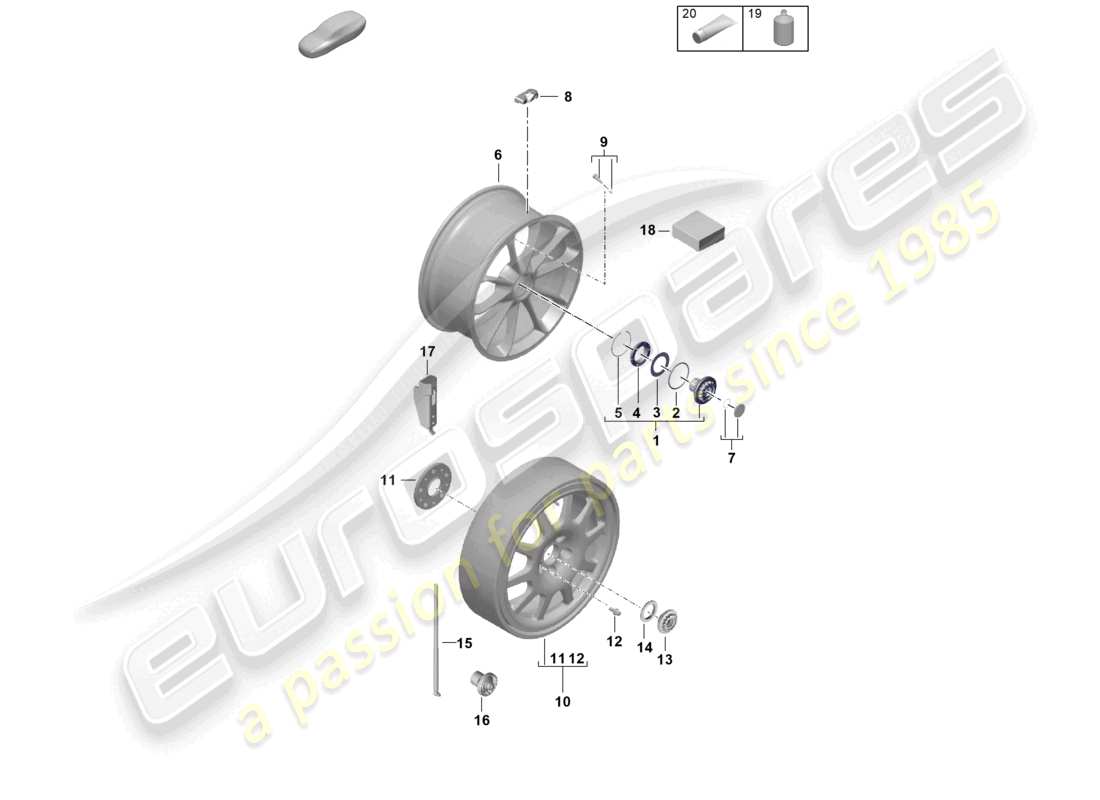 diagramma della parte contenente il numero della parte 992 601 119 a