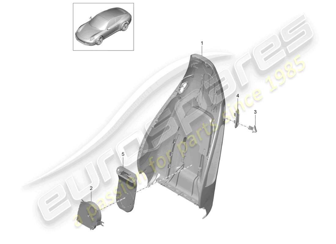 un diagramma delle parti dal catalogo delle parti porsche 2012 (991-1)