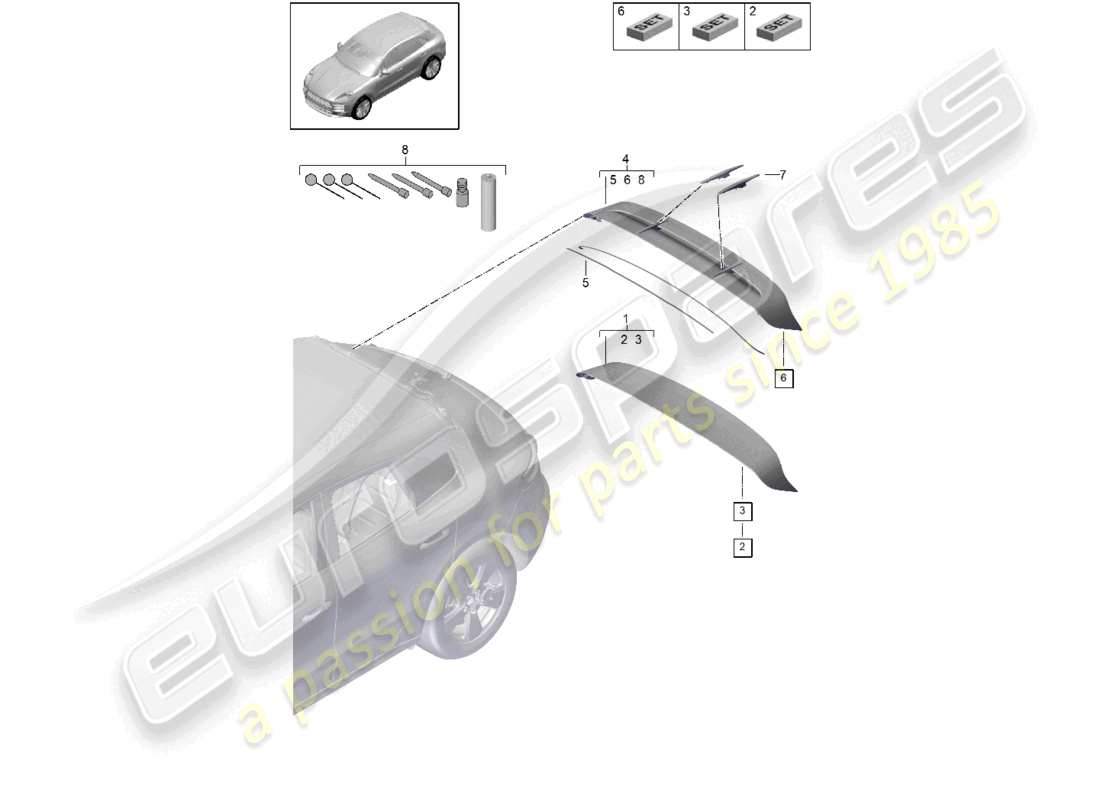 diagramma della parte contenente il codice parte 95b 827 952