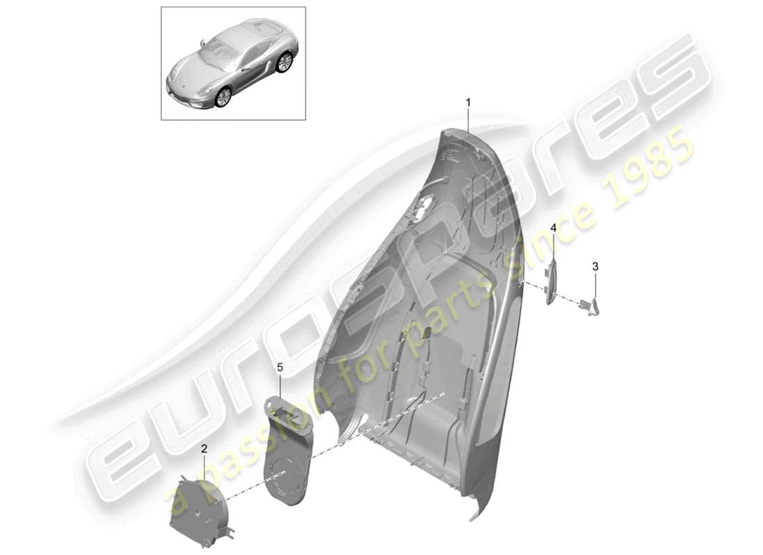 un diagramma delle parti dal catalogo delle parti porsche 2016 (981 cayman)