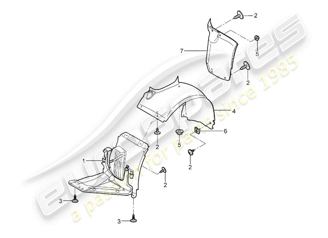 un diagramma delle parti dal catalogo delle parti porsche 2007 (987 boxster)