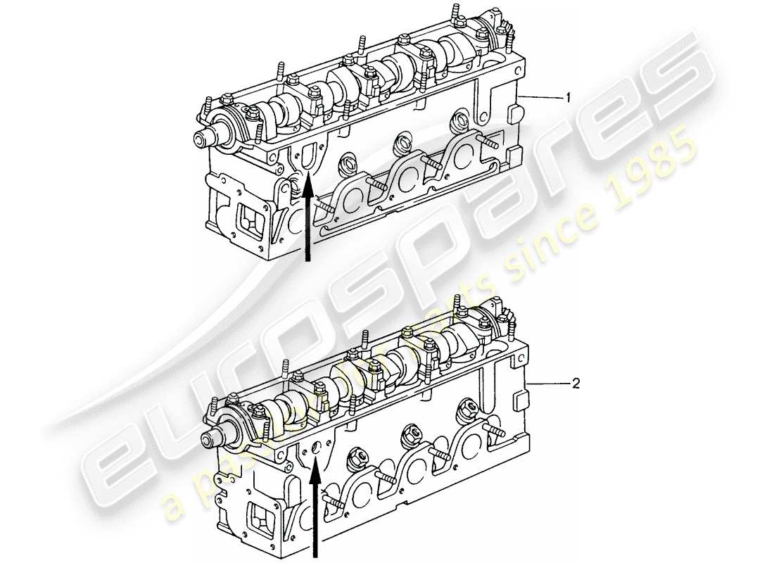un diagramma delle parti dal catalogo delle parti porsche 2000 (refurbished and exchange catalogue)