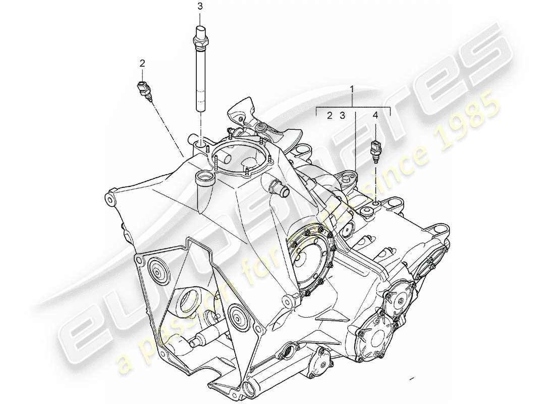 un diagramma delle parti dal catalogo delle parti porsche accessories and tequipment