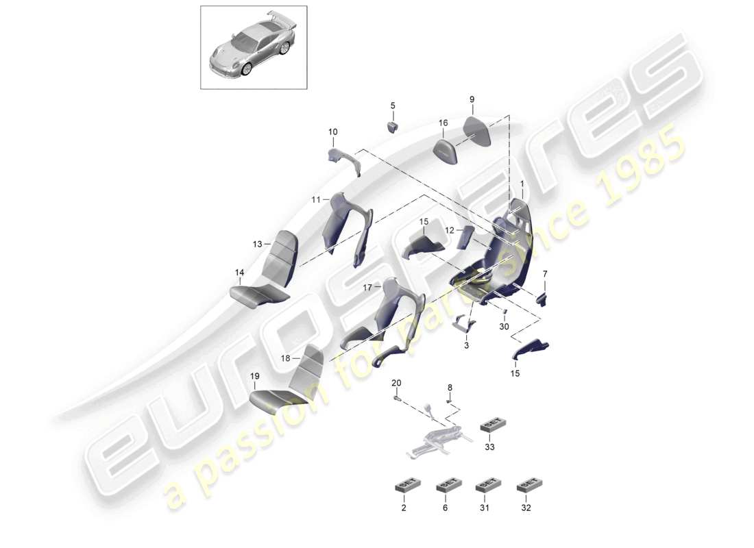 un diagramma delle parti dal catalogo delle parti porsche 2015 (991-1 turbo)