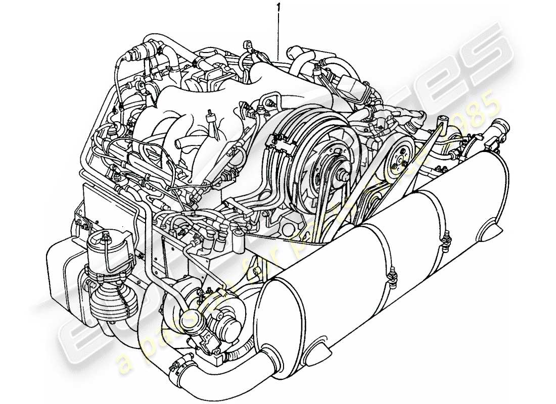 un diagramma delle parti dal catalogo delle parti porsche 2009 (refurbished and exchange catalogue)